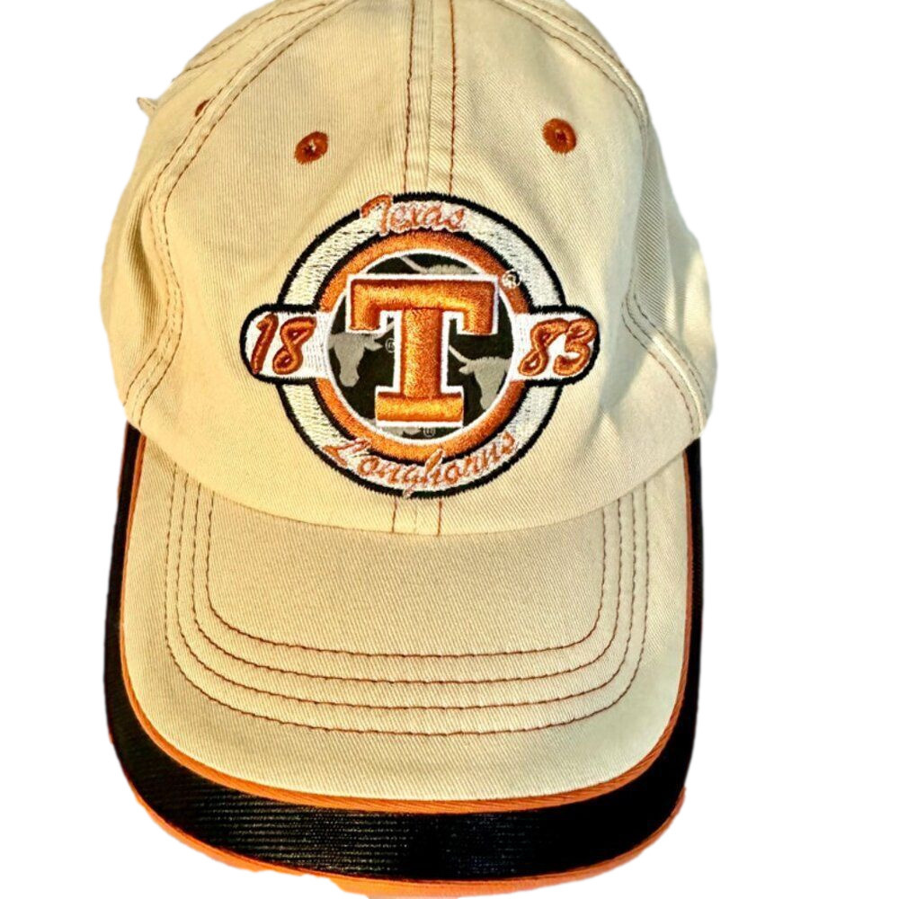 Texas Longhorns Hat Cap Strapback Orange White Adjustable Embroidered Men's NCAA